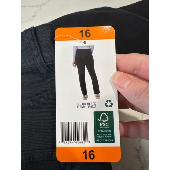NWT 32 Degrees Sweatpants Straight Leg Jeans Black Size 16 - Picture 7 of 9